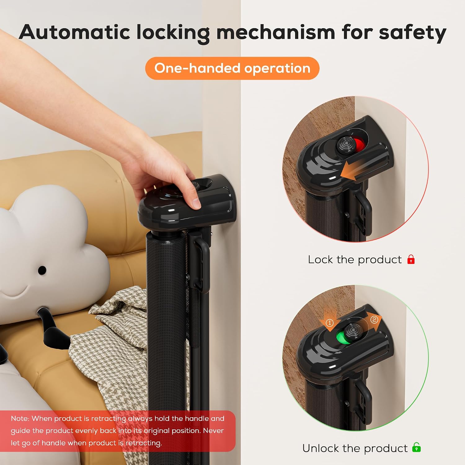 Detalle de Mutak Retractable Baby Gate, 42-Inch Tall