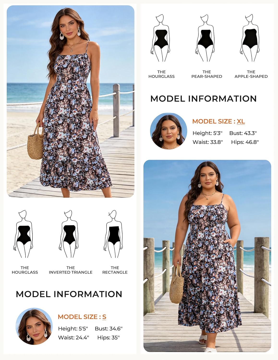 Thumbnail 5 de GRACE KARIN Smocked Floral Maxi Dress with Pockets — Summer Vacation Boho Sundress (2026)