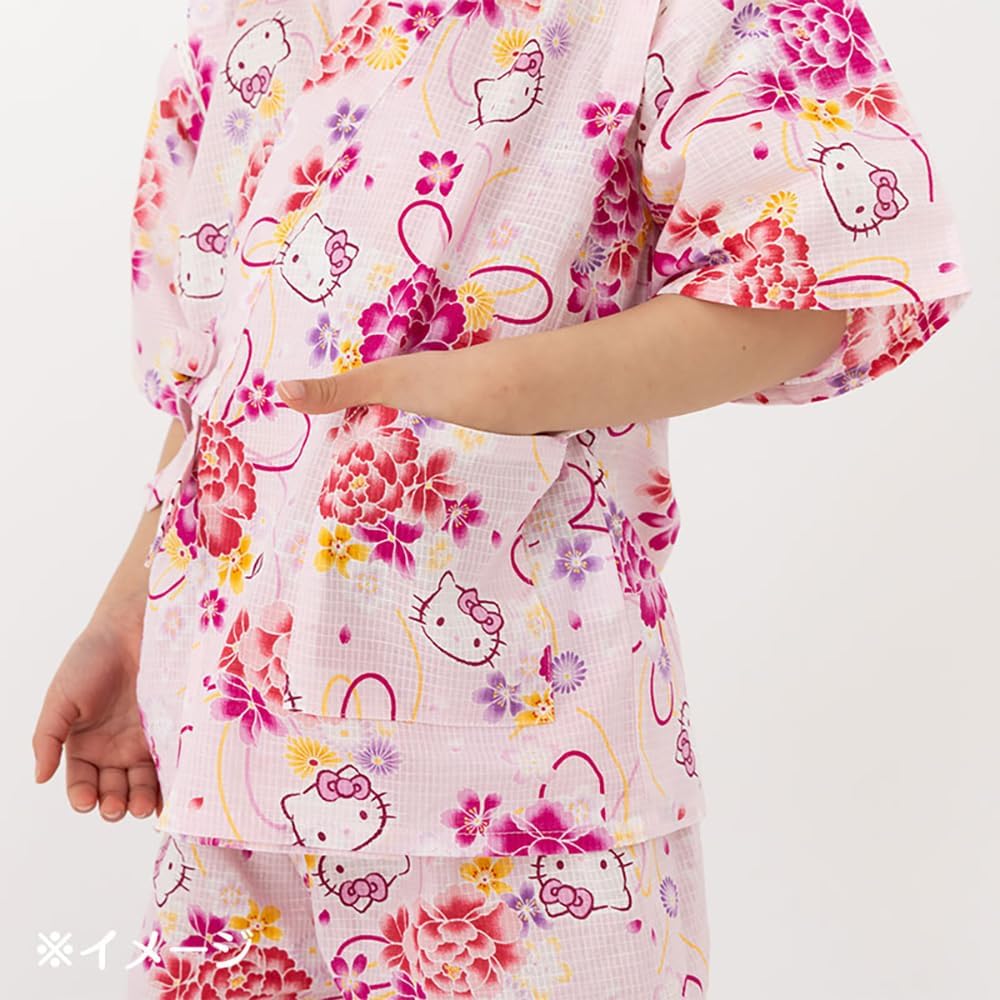 Detalle de サンリオ 212831 キッズ甚平 110cm シナモロール 綿100%・変わり織り
