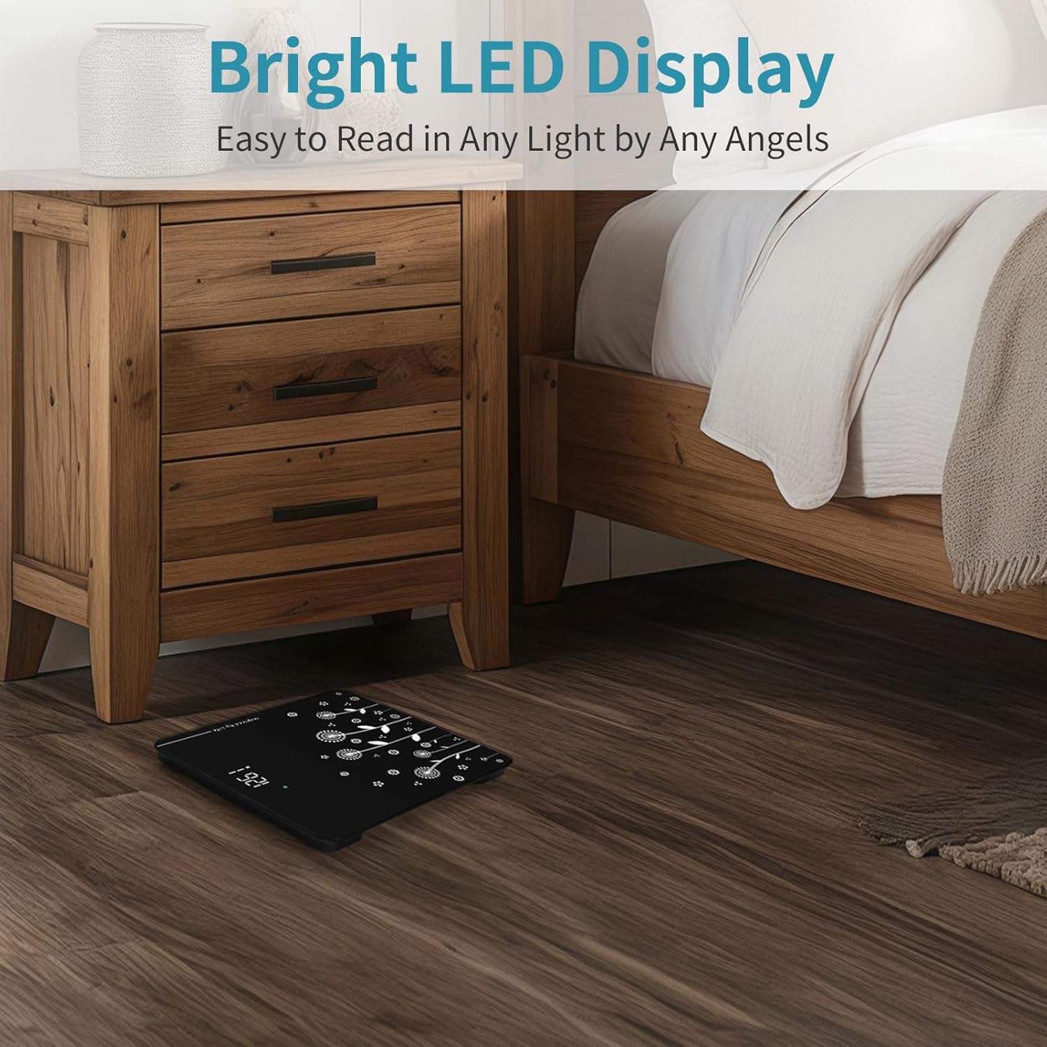 Thumbnail 4 de Vitafit Weighing Scales Body Weight with 0.1lb precision, Step-On LED, 28st/400lb (White)