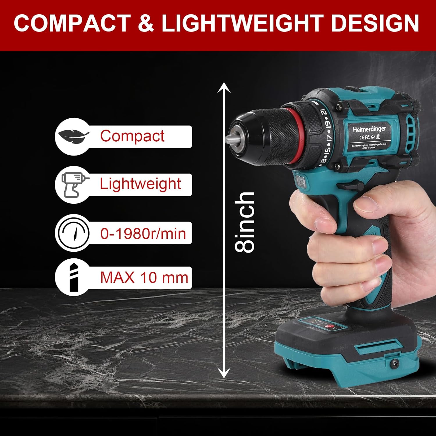 Thumbnail 3 de 40 N.m Cordless Brushless Drill Driver – Makita 18V Compatible, 10mm Keyless Chuck (Tool Only)