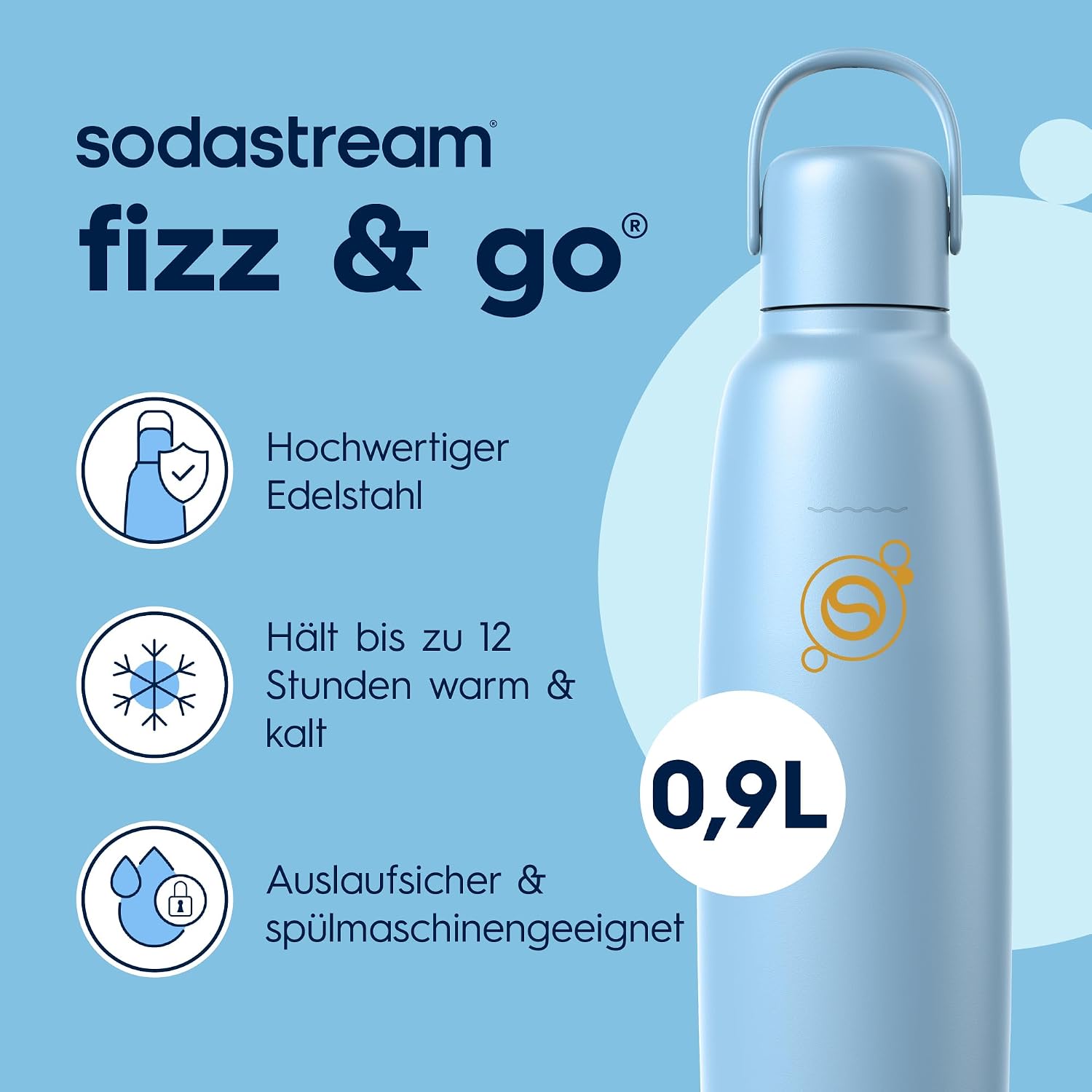 Thumbnail 1 de SodaStream Fizz & Go Edelstahl 0,9 l