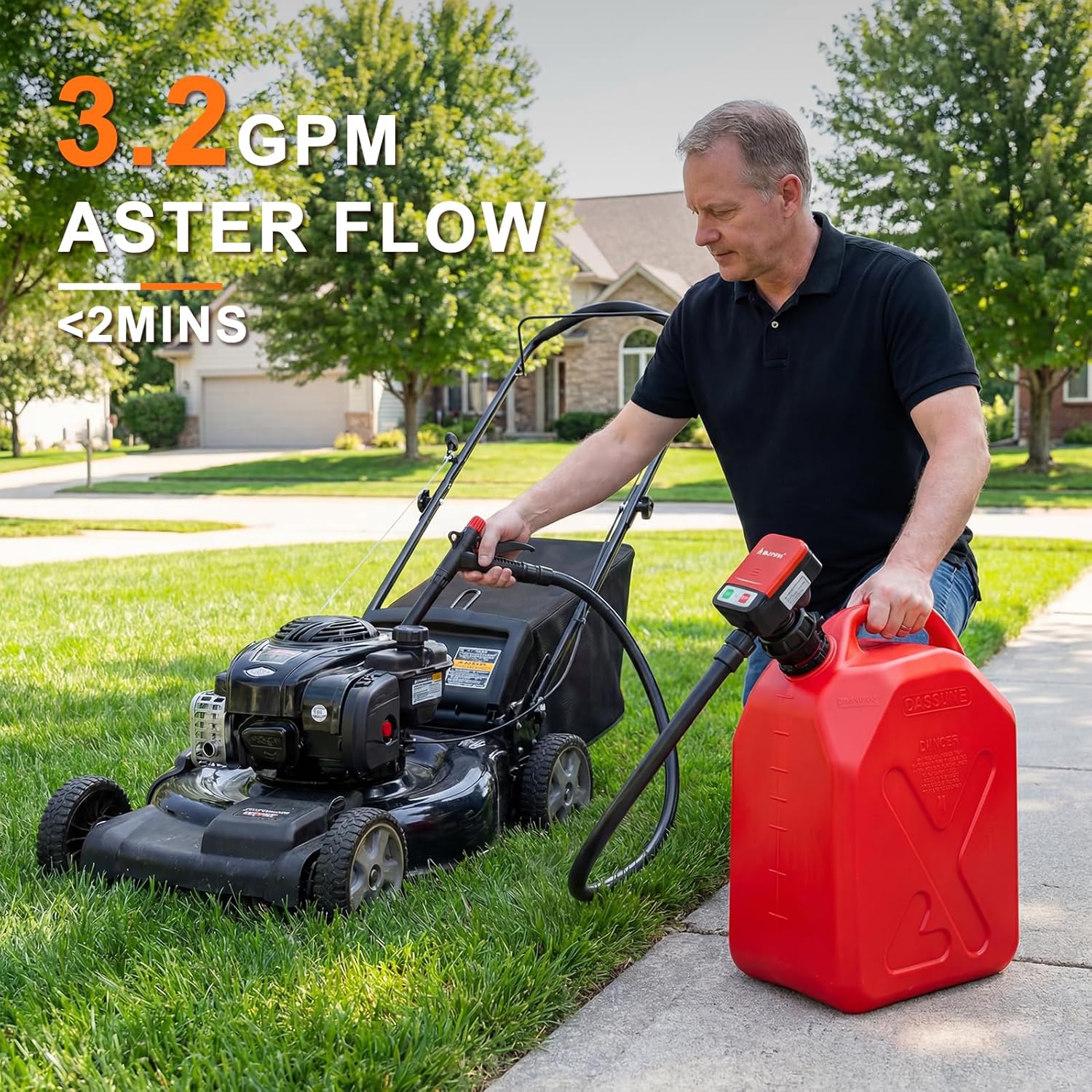 Thumbnail 5 de Portable Gas Can Fuel Pump with 3.2 GPM Flow Rate and 51-inch Vinyl Hose