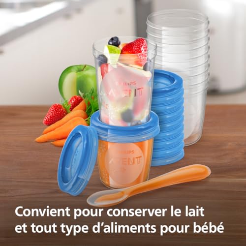 Thumbnail 4 de Philips Avent SCF721/20 Pots de conservation 180 ml et 240 ml avec cuillère de sevrage et couvercles anti-fuites