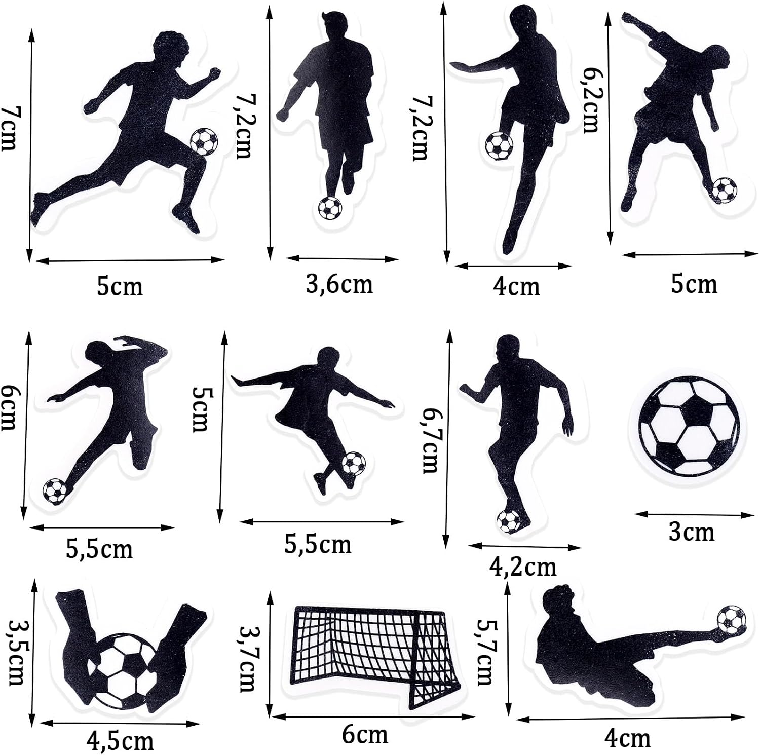 Detalle de ENLACE Essbare Tortendeko Fussball – 48 essbare Fußball-Topper in 11 Stilen
