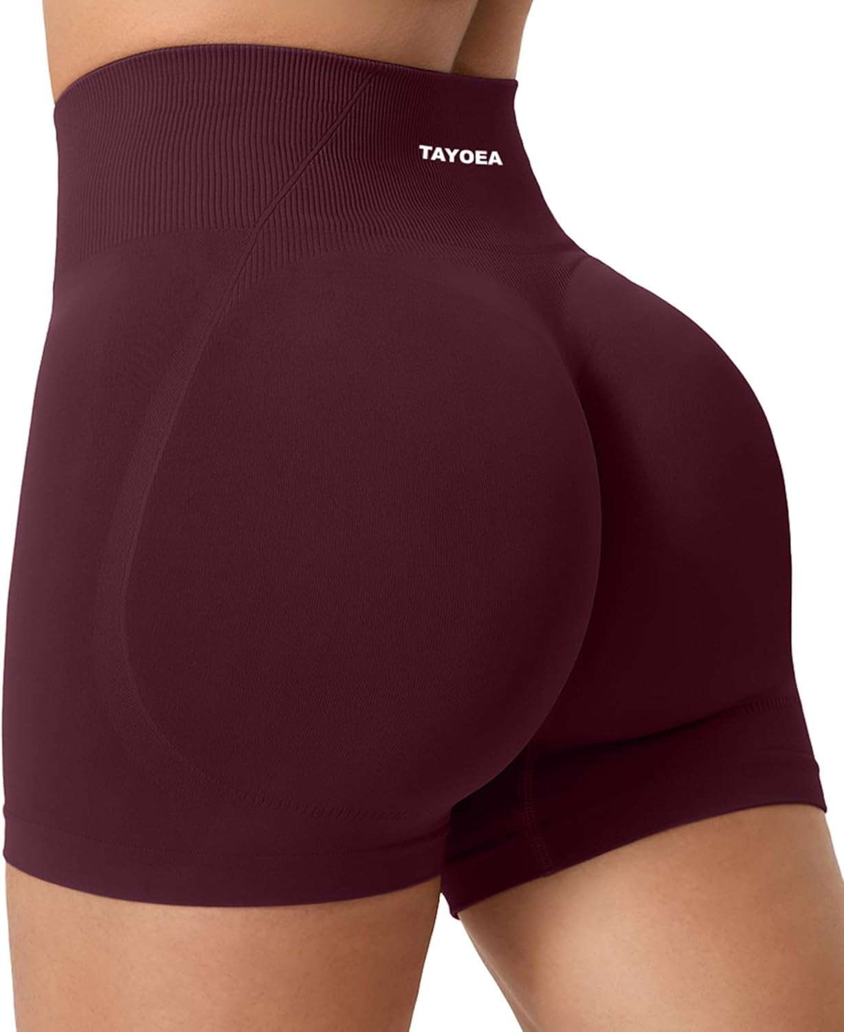 Detalle de TAYOEA Sport Shorts Damen – Scrunch Butt Lift, Seamless Push Up Kurz, Yoga & Fitness