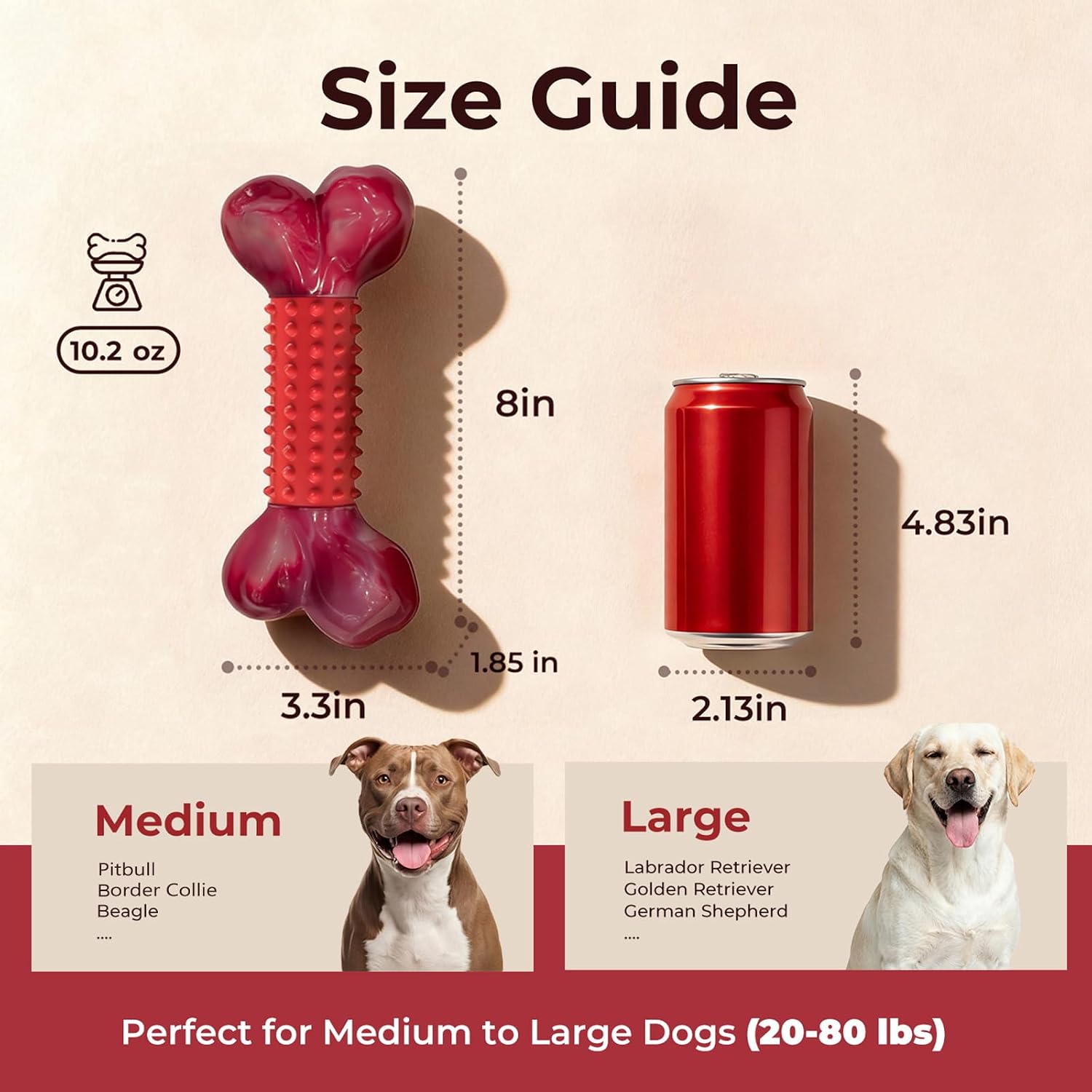 Detalle 1 de Apasiri dog toys Beef-Flavored Large Nylon and Rubber Chew Bone