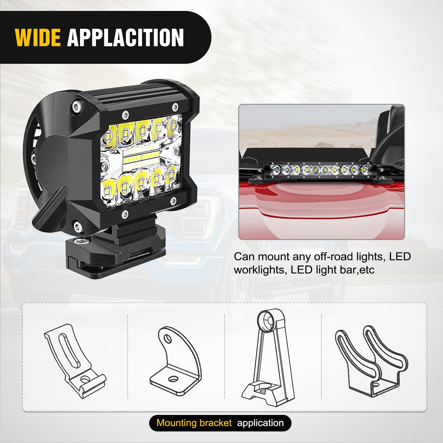 Thumbnail 4 de Nilight LED light bar mounting bracket