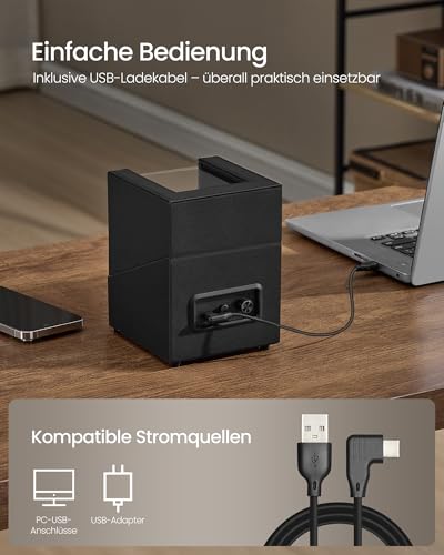 Thumbnail 6 de SONGMICS JWB031B01 Uhrenbeweger – 2 Uhren, Premium-Motor, USB-C, LED-Licht, Schloss