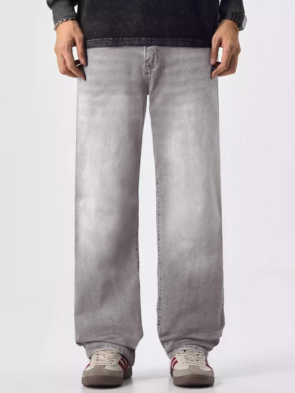 Detalle de JMIERR Jeans Herren Baggy – Stretch-Vintage Jeanshose, Loose Fit