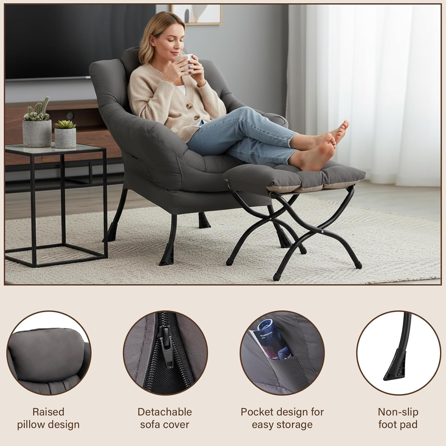 Detalle 2 de Welnow Lazy Chair 400 lb