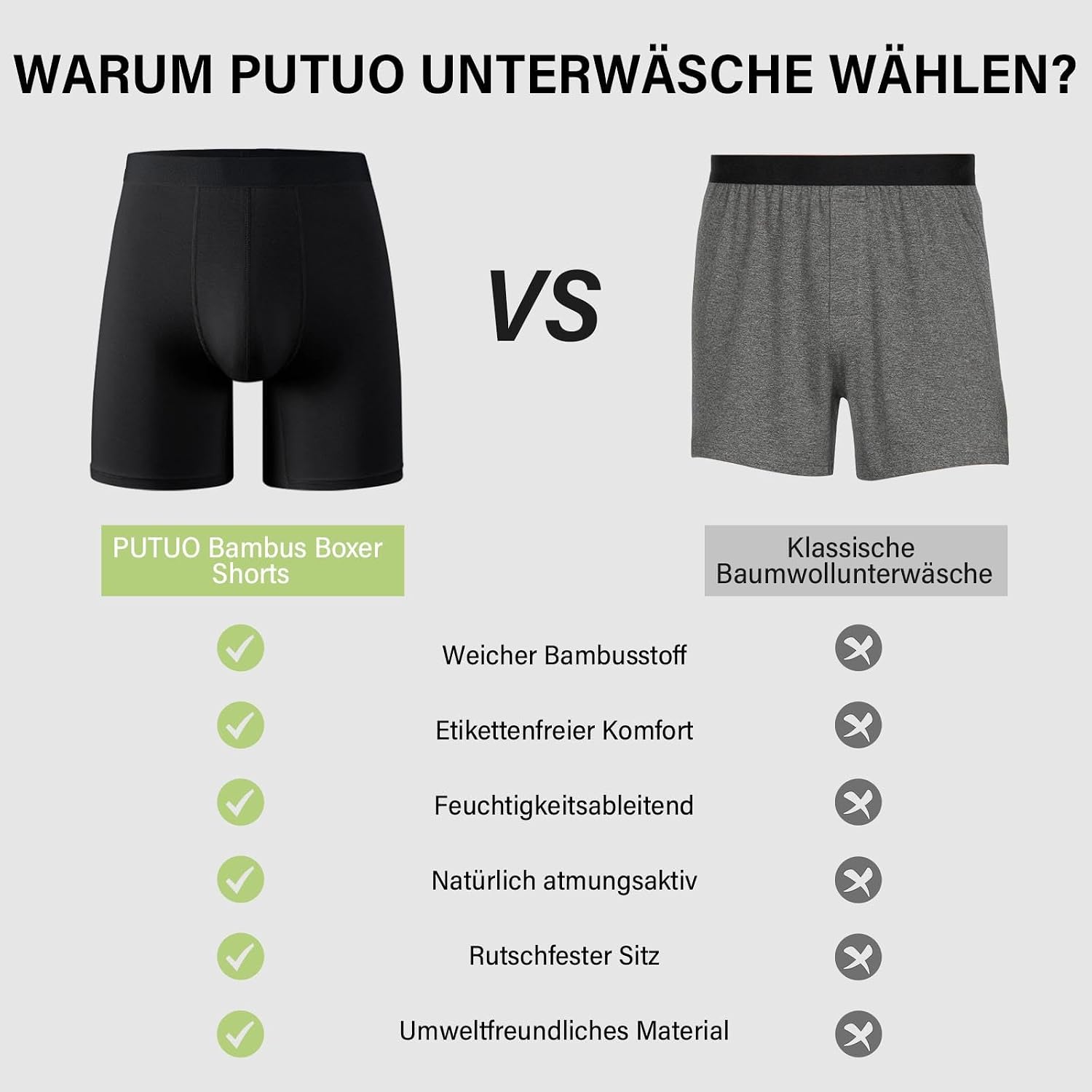 Thumbnail 4 de Bambusfaser-Boxershorts für Herren, PUTUO