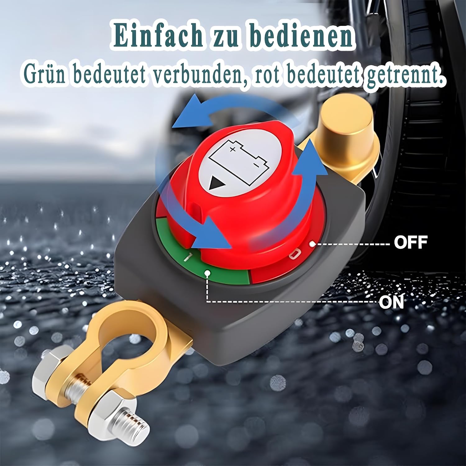 Thumbnail 3 de Batterie-Trennschalter 12V–48V mit erhöhten Batteriepole für Auto, Motorrad, Marine, Boat, Caravan & Yacht (A)