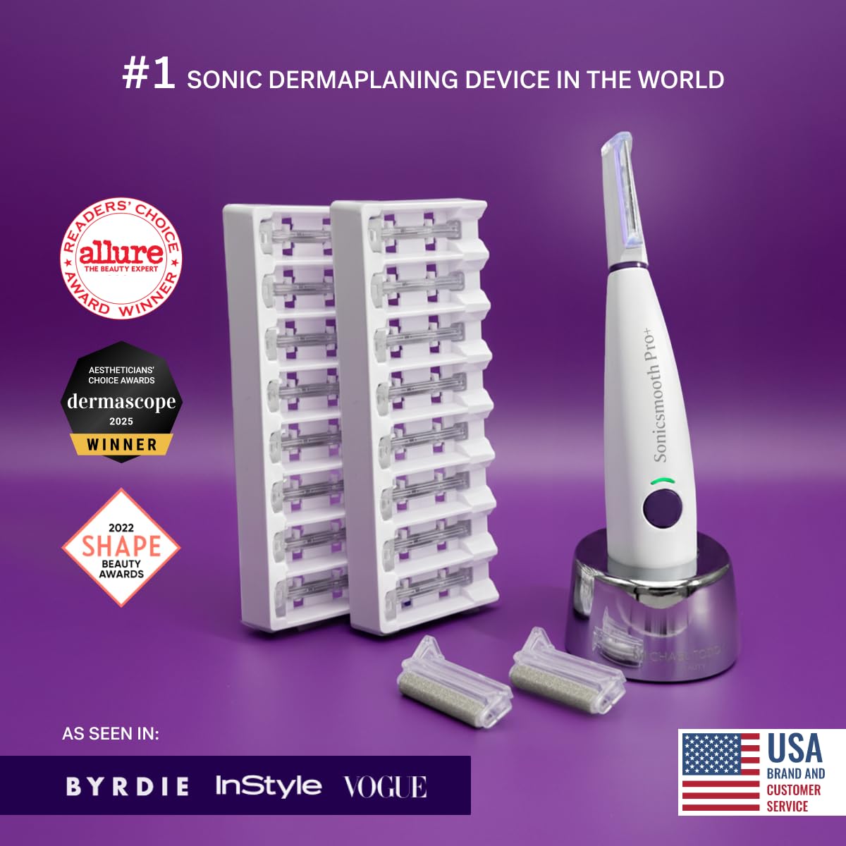 Thumbnail 2 de Michael Todd Sonicsmooth Pro+ Dermaplane Razor 16 blades 🪒