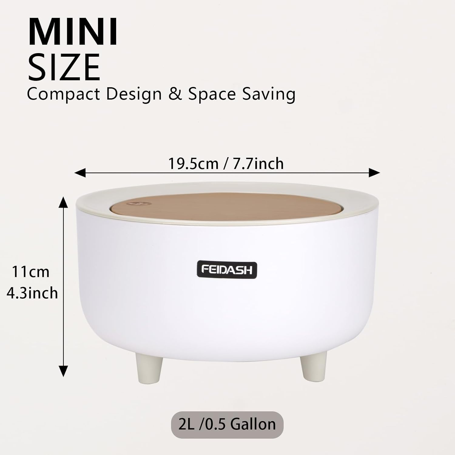 Thumbnail 3 de CRITIVE-S Desk Bin with Press lid – 2L mini desktop dustbin with 3 rubbish bags