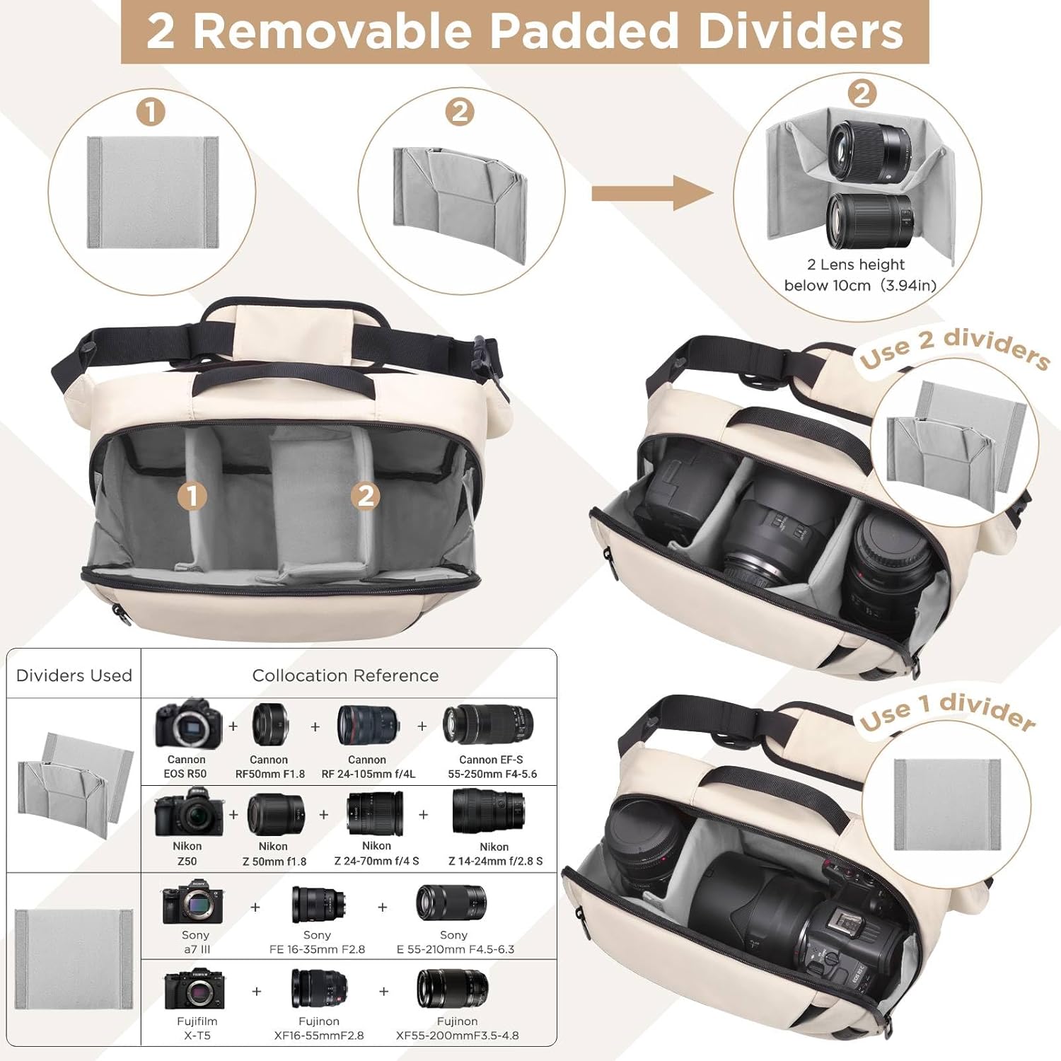 Thumbnail 1 de TAAOKA Camera Sling Bag: Waterproof DSLR/SLR/Mirrorless Case with Tripod Holder