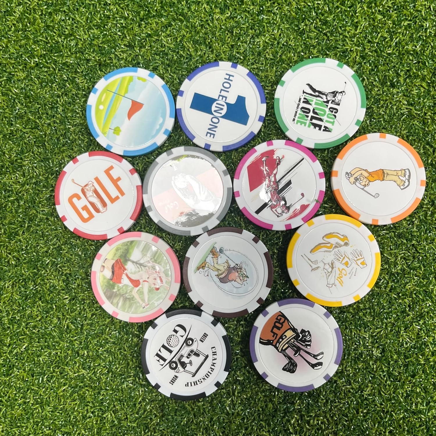 Thumbnail 3 de HH-GOLF Golf Ball Marker Poker Chips – 12 Styles, Golf Themed Ball Markers
