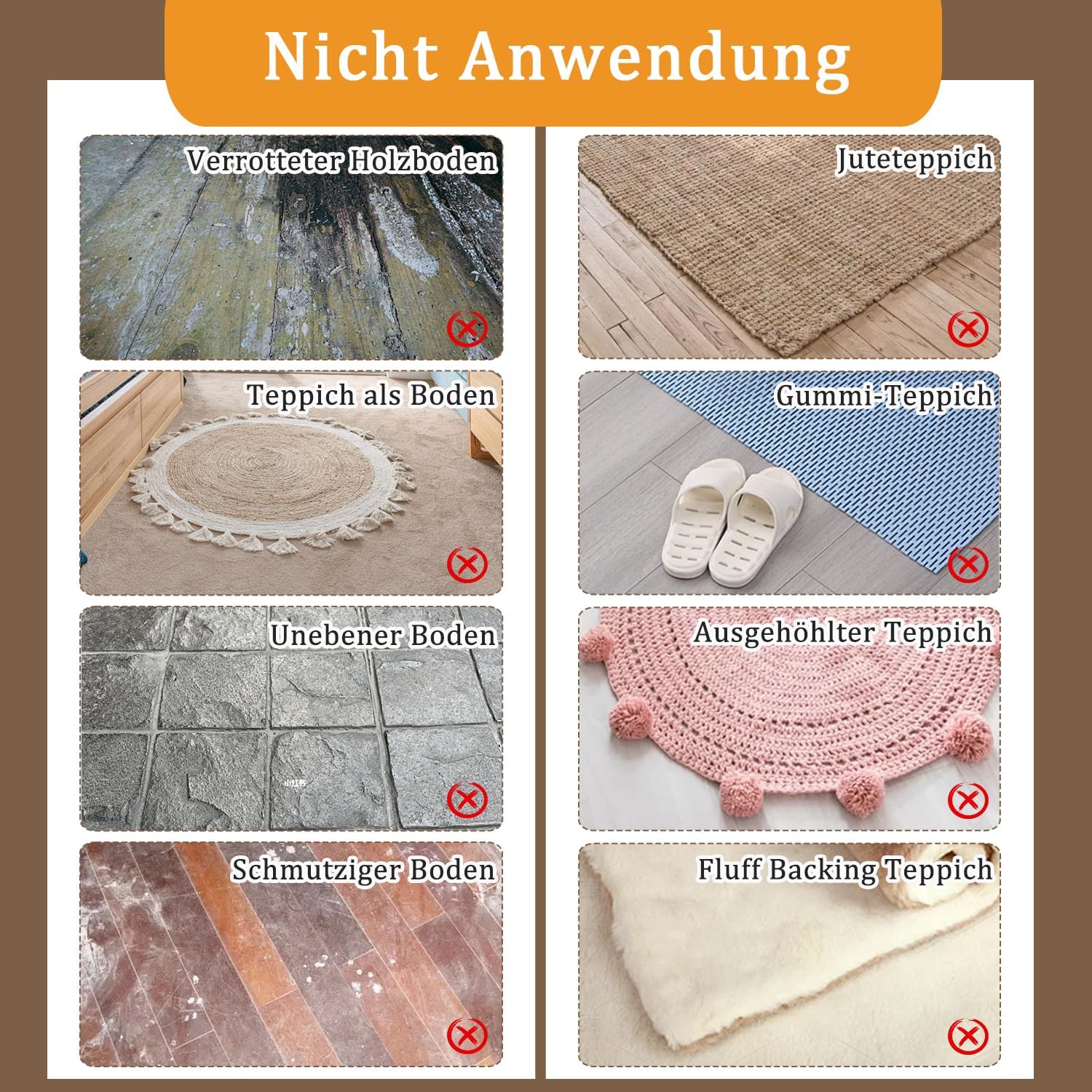 Thumbnail 4 de FuKuEn Teppich Antirutschunterlage 10x10 cm