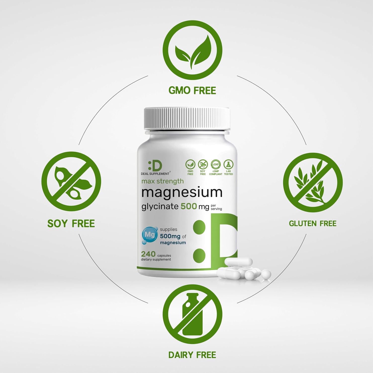 Detalle de Magnesium Glycinate Supplement 500mg