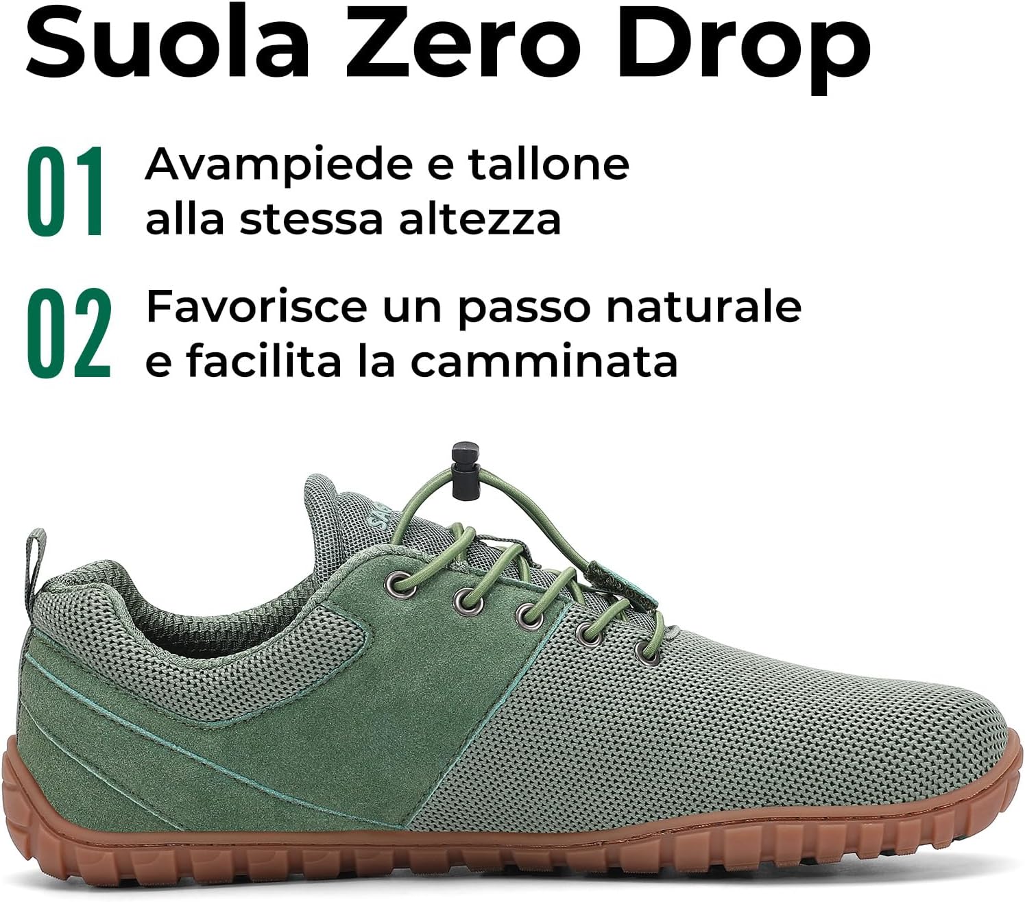 Detalle de Saguaro Unisex Scarpe Barefoot Sportive Punta Larga – versatili per camminata e uso quotidiano