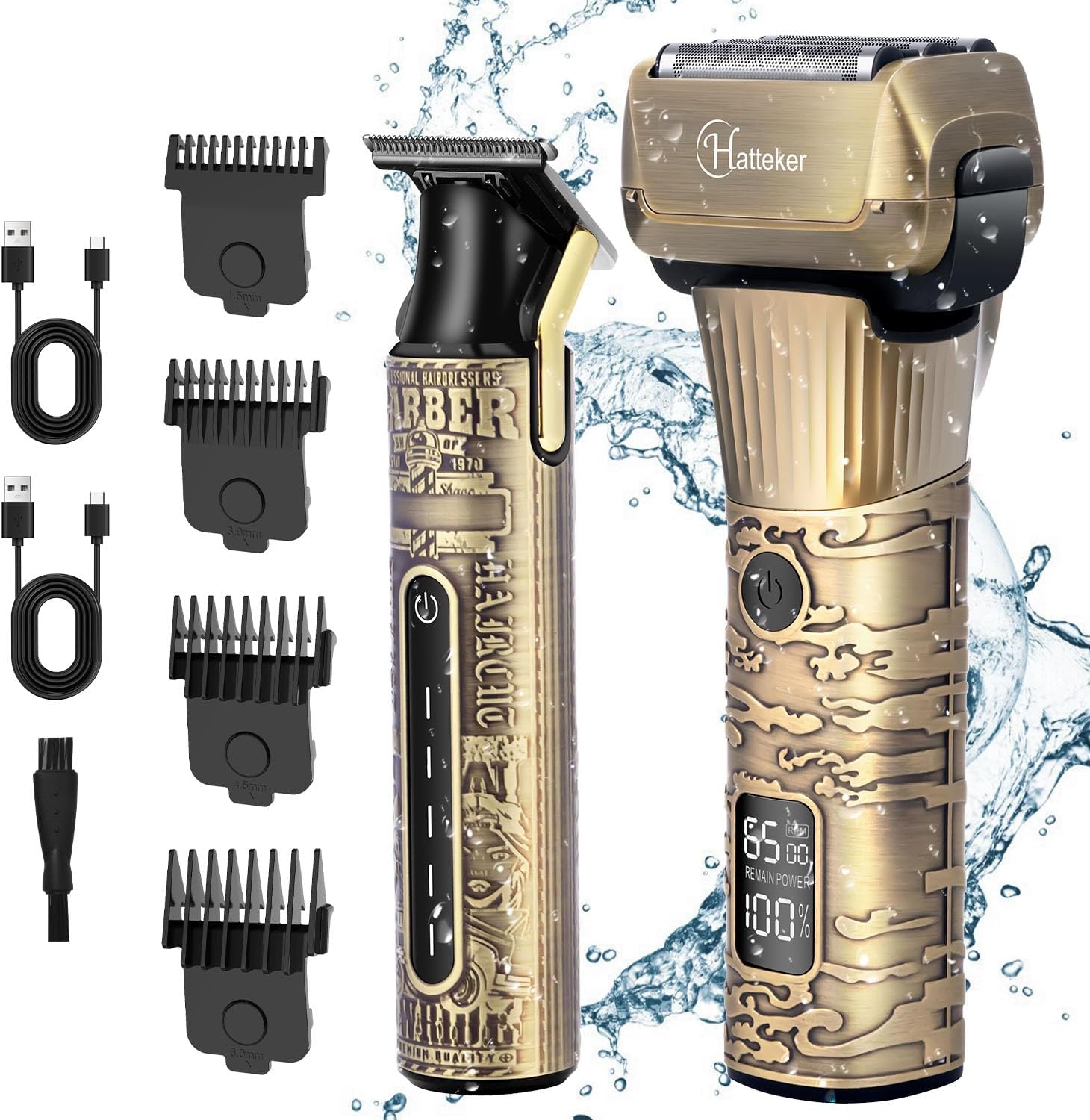 Detalle de Hatteker Foil Shaver Electric Razor & T-Blade Trimmer 2‑in‑1