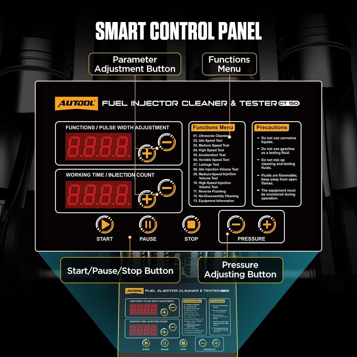 Thumbnail 3 de AUTOOL CT150 pulitore e tester per iniettori carburante a onde ultrasoniche (fino a 4 cilindri, 220V)