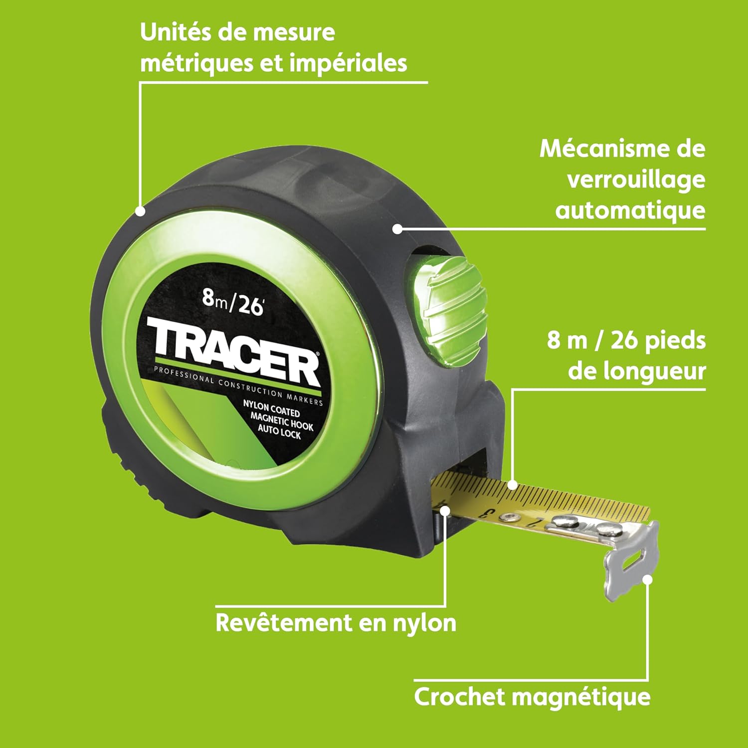 Detalle 2 de TRACER mètre ruban autobloquant 8 m