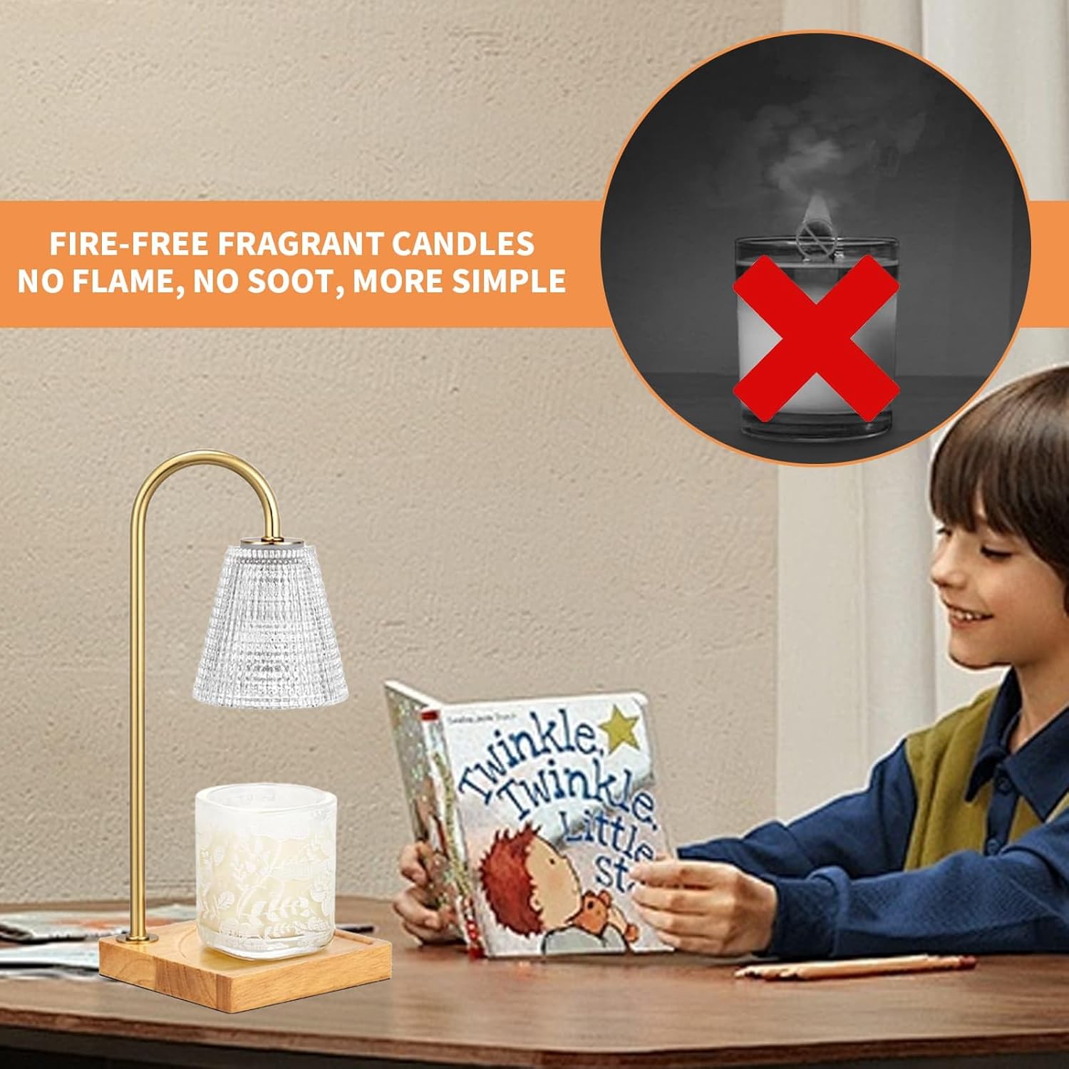Thumbnail 5 de Candle Warmer Lamp with Timer & Dimmer (2 Bulbs) electric flameless wax melt warmer
