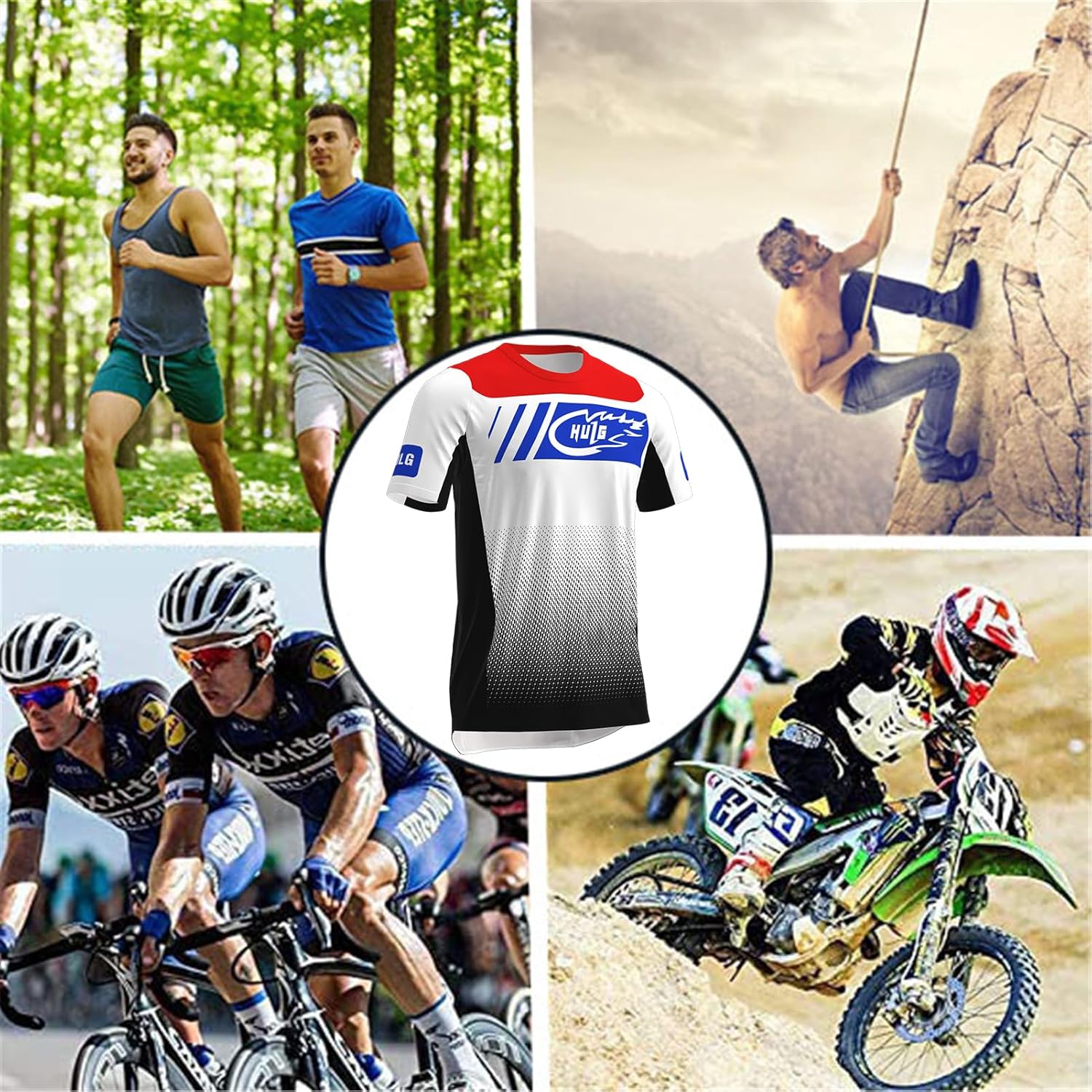 Detalle de MTB Trikot Herren – Kurzes Ärmliges MTB-Radsportshirt mit atmungsaktivem Mesh
