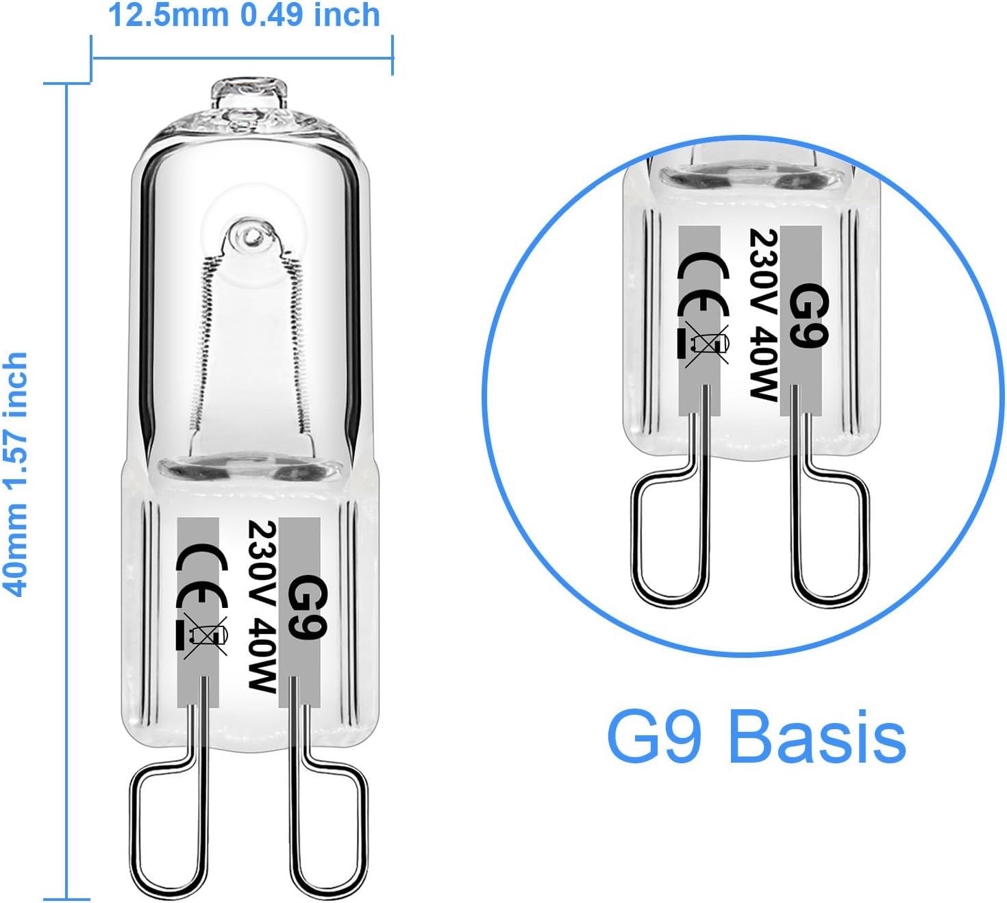 Thumbnail 3 de WeshLMPO Glühbirne G9 12er Set 40W dimmbar 2700K