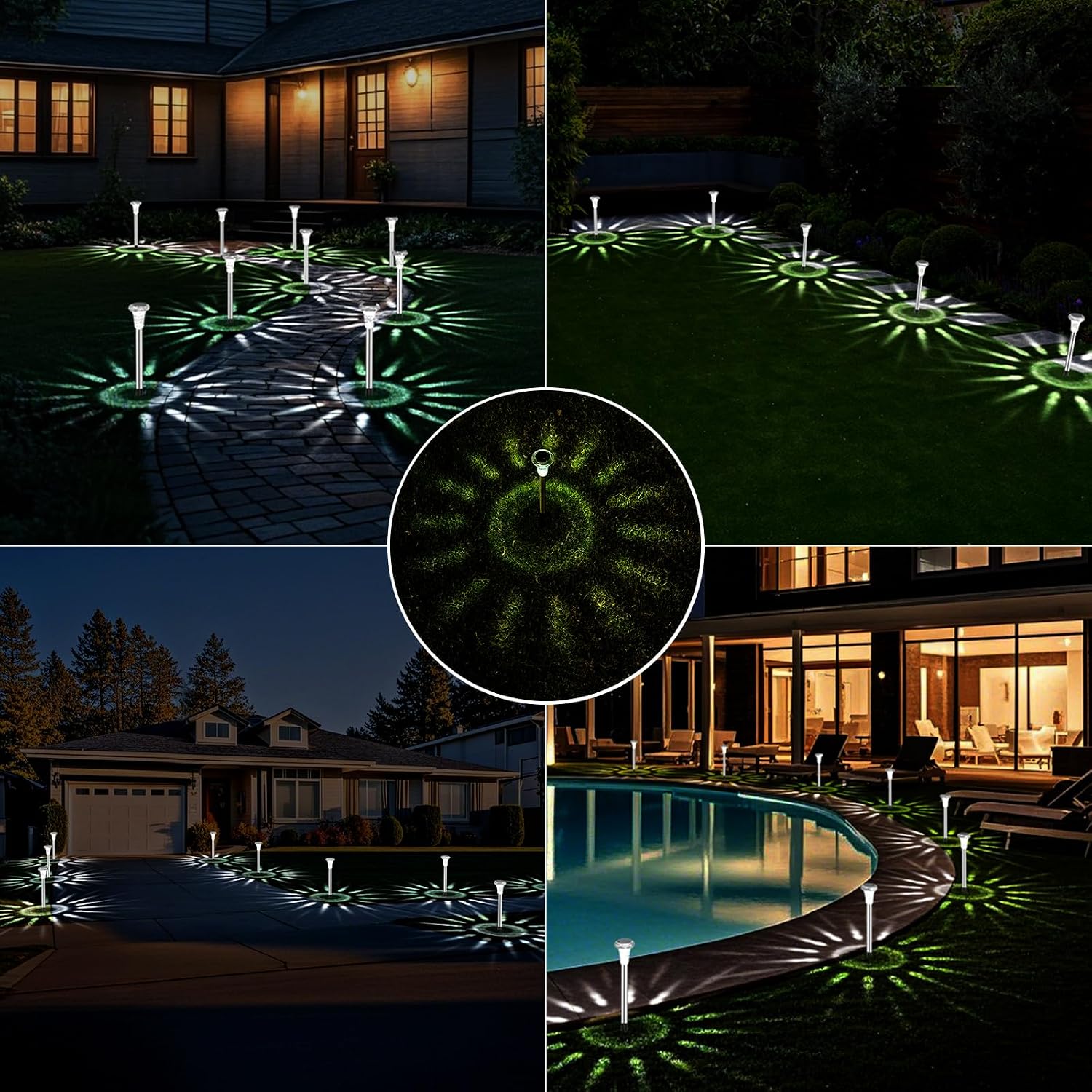 Detalle 1 de Bowfar tuinlampen op zonne-energie, set van 6, IP65 en roestvrij staal
