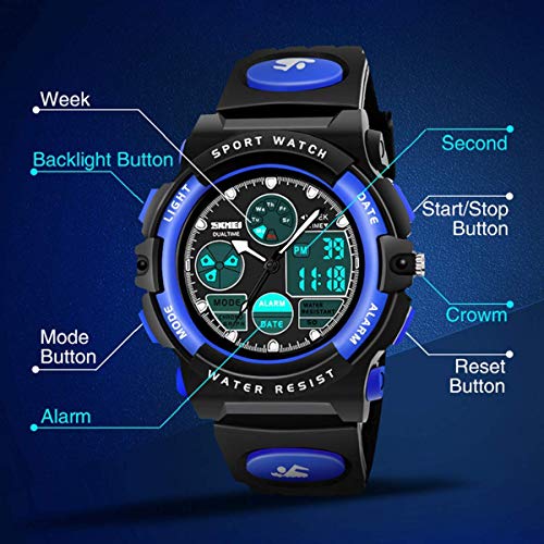 Thumbnail 2 de Hikidye Sport Watch for Boys (Ages 3–12): Waterproof LED Wristwatch with Alarm and Chronograph
