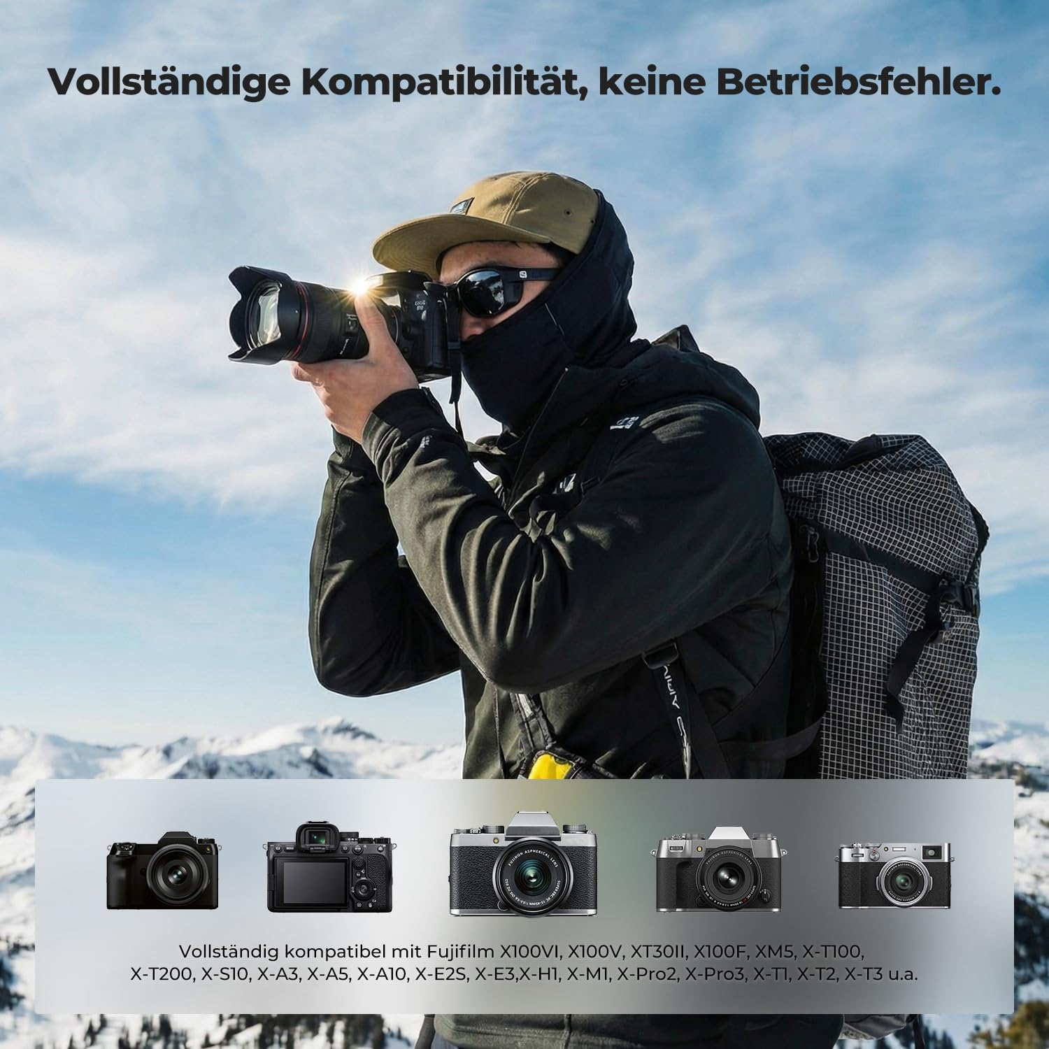 Detalle 2 de K&F CONCEPT NP-W126 / NP-W126S Direkt wiederaufladbarer Akku (1050 mAh) mit USB‑C – passend für ausgewählte Fujifilm X Modelle, 2er Pack