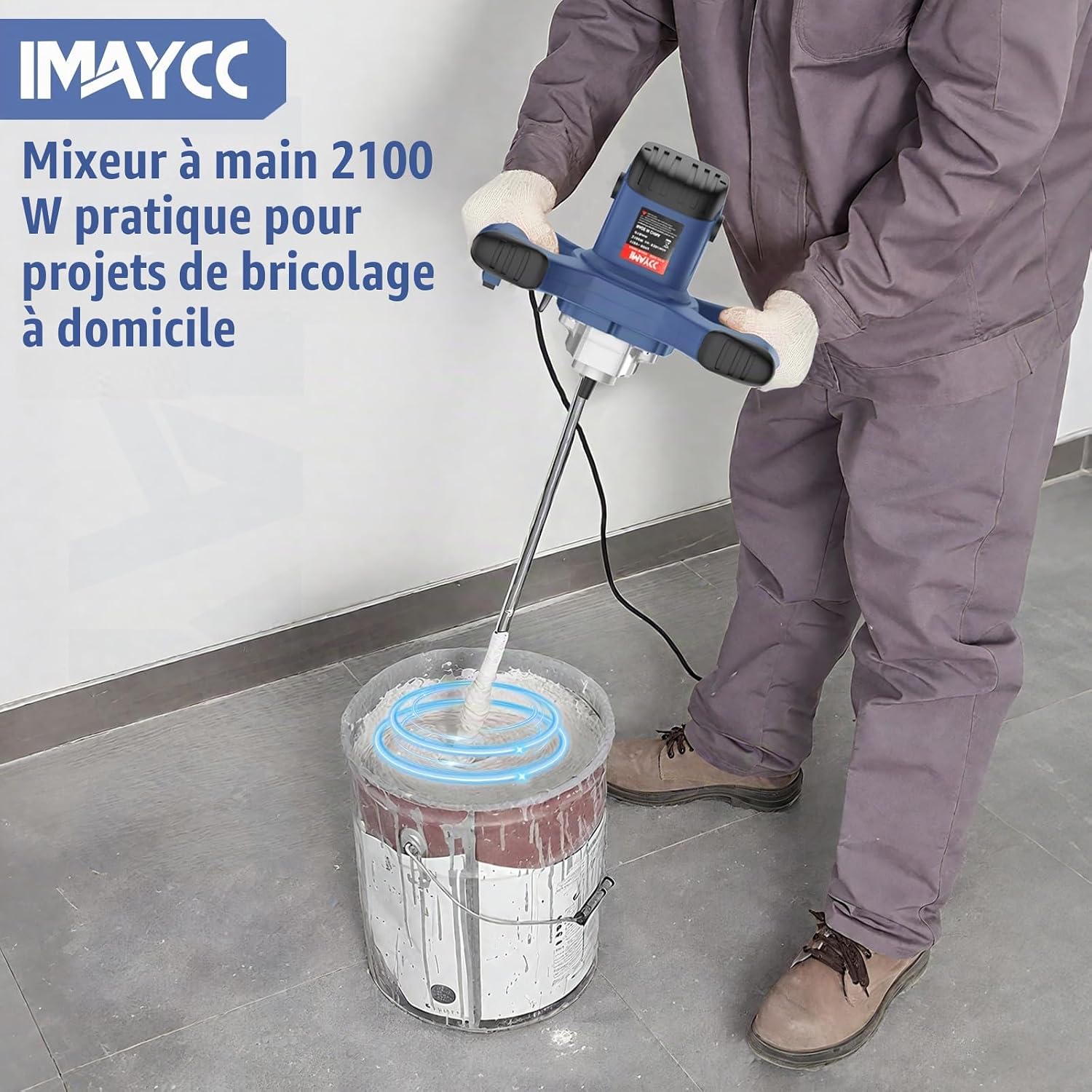 Detalle de IMAYCC IMAYCC-JHDE007E mortelmixer 2100 W met 6 snelheden en koperen motor