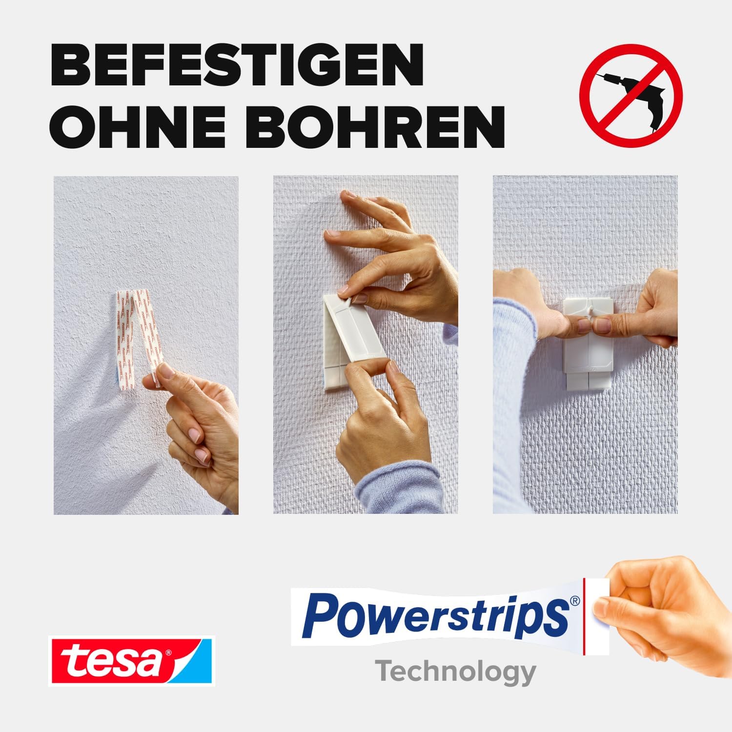 Thumbnail 3 de tesa Klebenagel für Tapeten und Putz 2 kg im 3er Pack – Selbstklebende Nägel für empfindliche Oberflächen