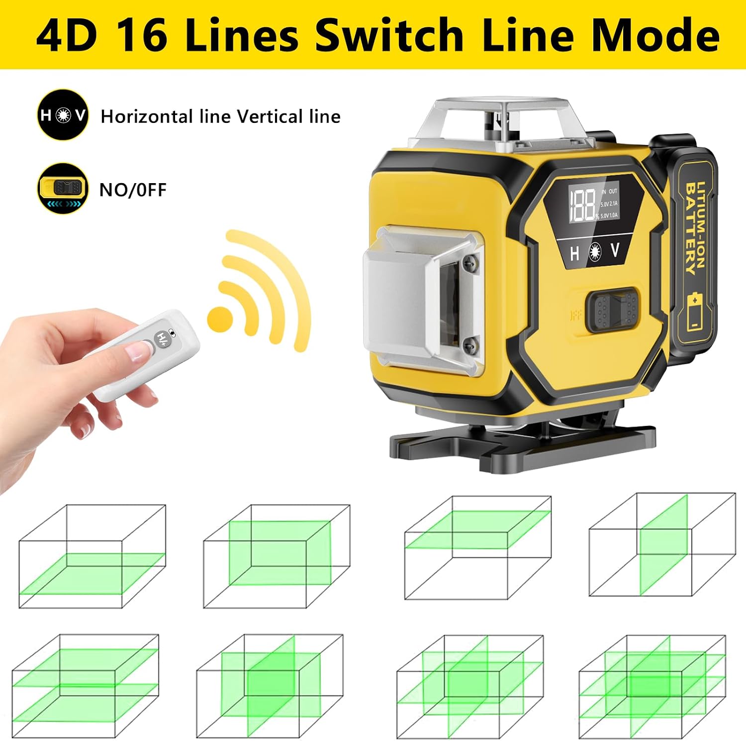 Detalle 2 de Bogseth Livella Laser Autolivellante 16 linee 4×360° con telecomando e supporto rotante
