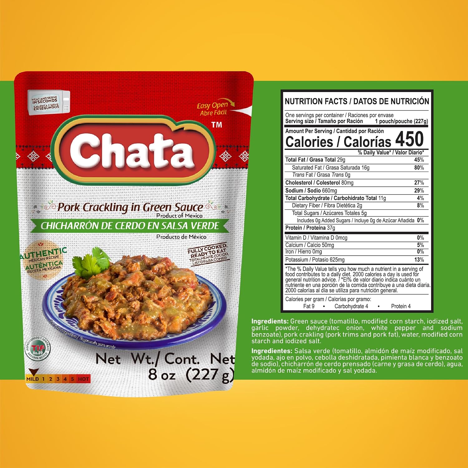 Detalle 2 de Chata Mexican Meats Variety Pack, 8.8 oz (6 Pack), Assorted Flavors