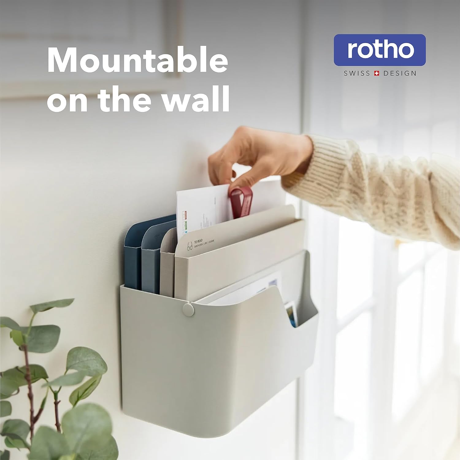 Detalle de Rotho MY PAPER Plus 1060090000WS documentenorganizer, kunststof PP, wit/rood