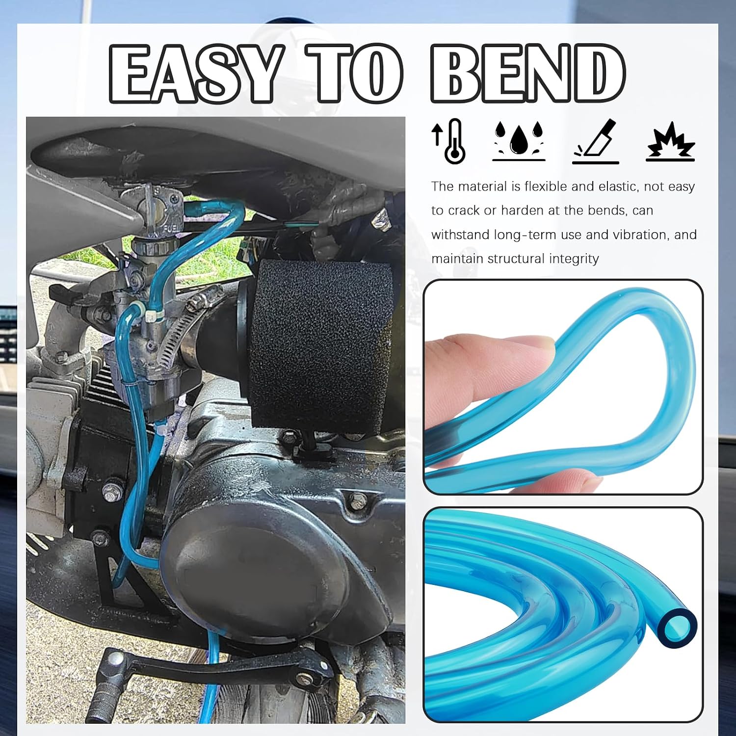 Detalle 2 de Motorcycle Fuel Line Hose, 8 mm OD