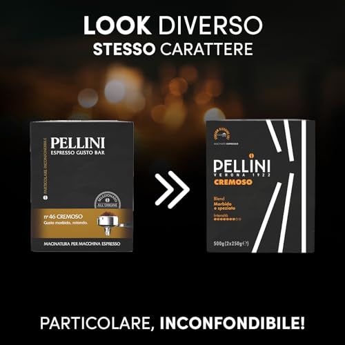 Detalle de Pellini Espresso Gusto Bar N° 46 Cremoso – Due confezioni da 250 g, miscela macinato per espresso