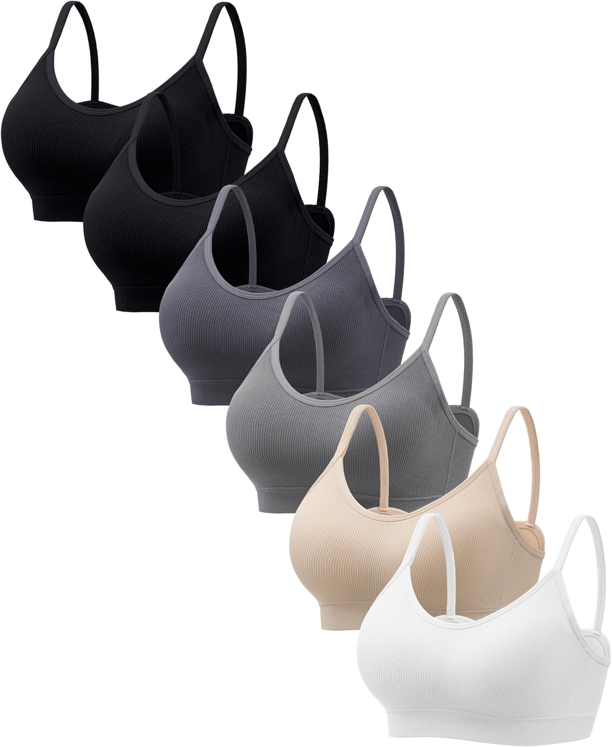 Detalle de HBselect 4er BHS Damen nahtlos – Push-Up B(H)S, Bügel- und Nahtlos-Top für großen Busen