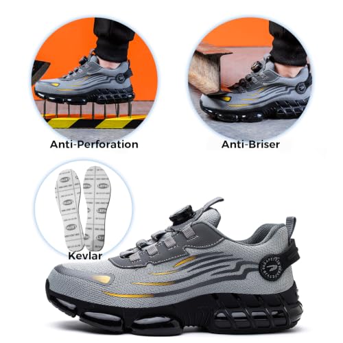 Thumbnail 3 de Gugifcto Chaussures de Sécurité - 42 EU, Basket Respirante et Lourde Embout Acier Grey