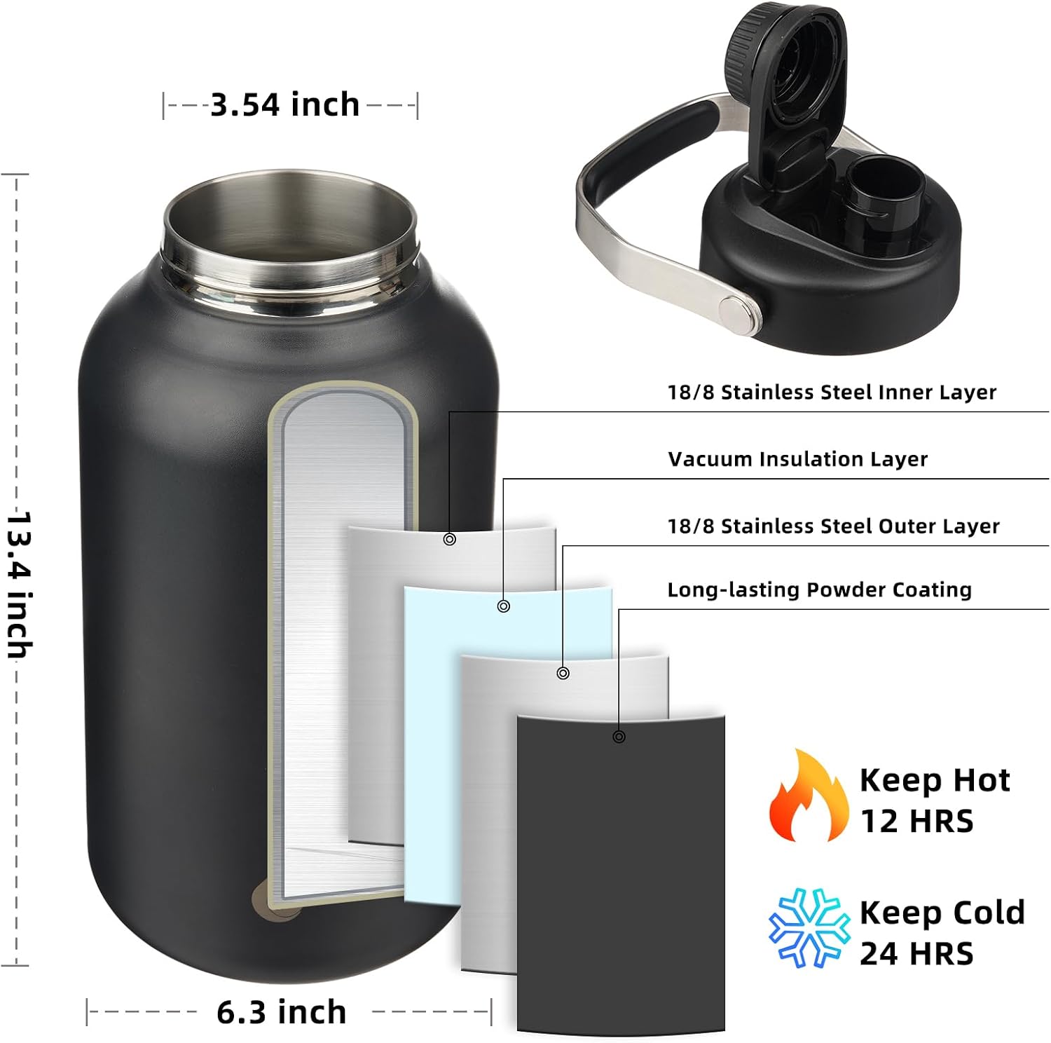 Thumbnail 2 de BJPKPK 1 Gallon Insulated Water Bottle 🥤