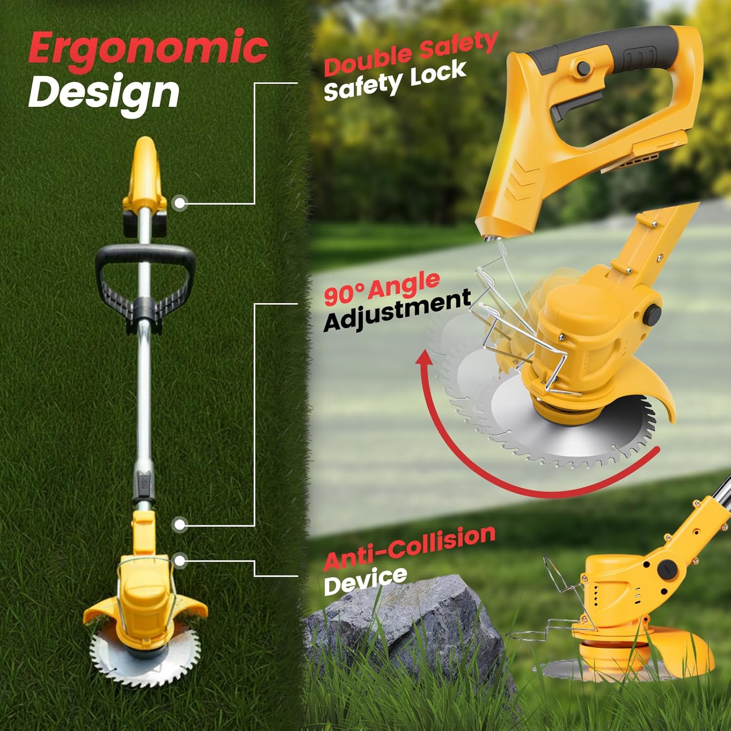 Detalle 1 de Cordless Weed Trimmer with 2.0Ah Batteries