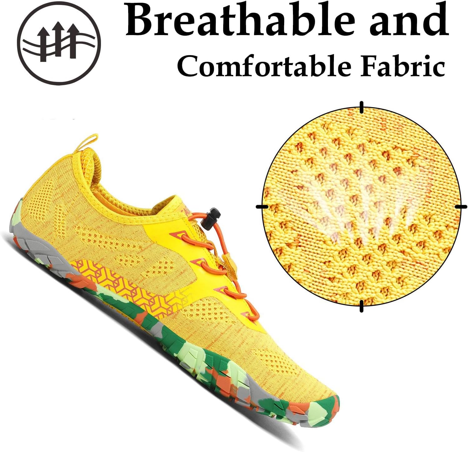 Detalle de SAGUARO Zapatillas Barefoot para Hombre/Mujer - Minimalistas, Zero Drop, Antideslizantes (Amarillo, 38 EU)