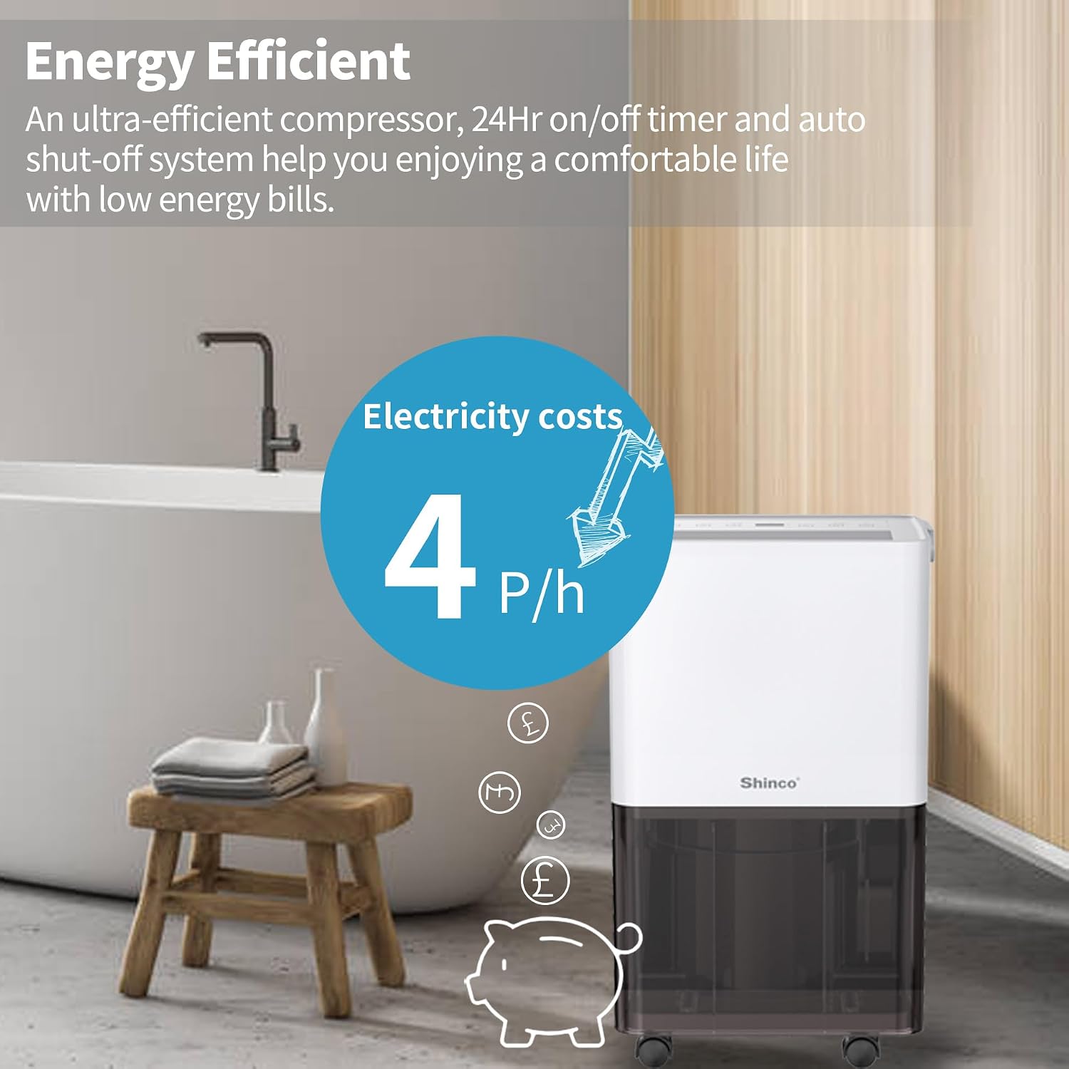 Thumbnail 4 de SHINCO 10L dehumidifier with continuous drain