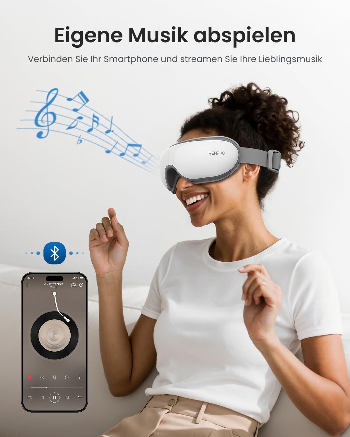 Thumbnail 5 de RENPHO Eyeris 1 Augenmassagegerät mit Wärme, Vibration & Kompression (Augenmaske gegen Migräne, Verspannungen)