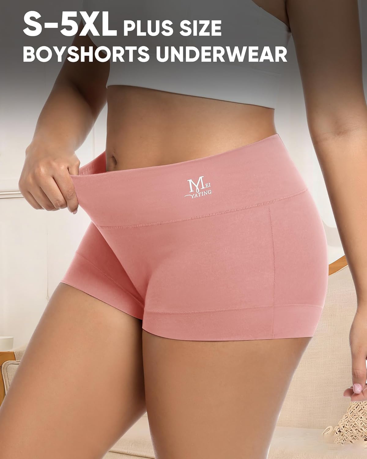 Thumbnail 3 de MEIYATING Boy Shorts High Waisted 4 Pack