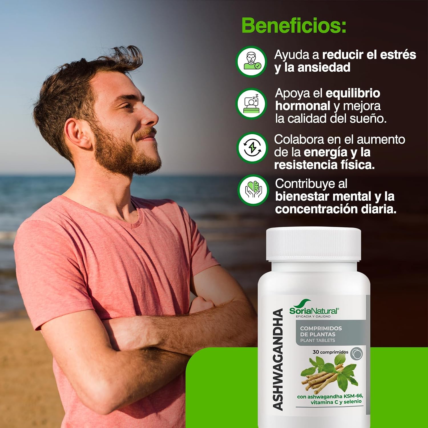 Detalle 2 de Soria Natural Ashwagandha KSM-66 30 comprimidos