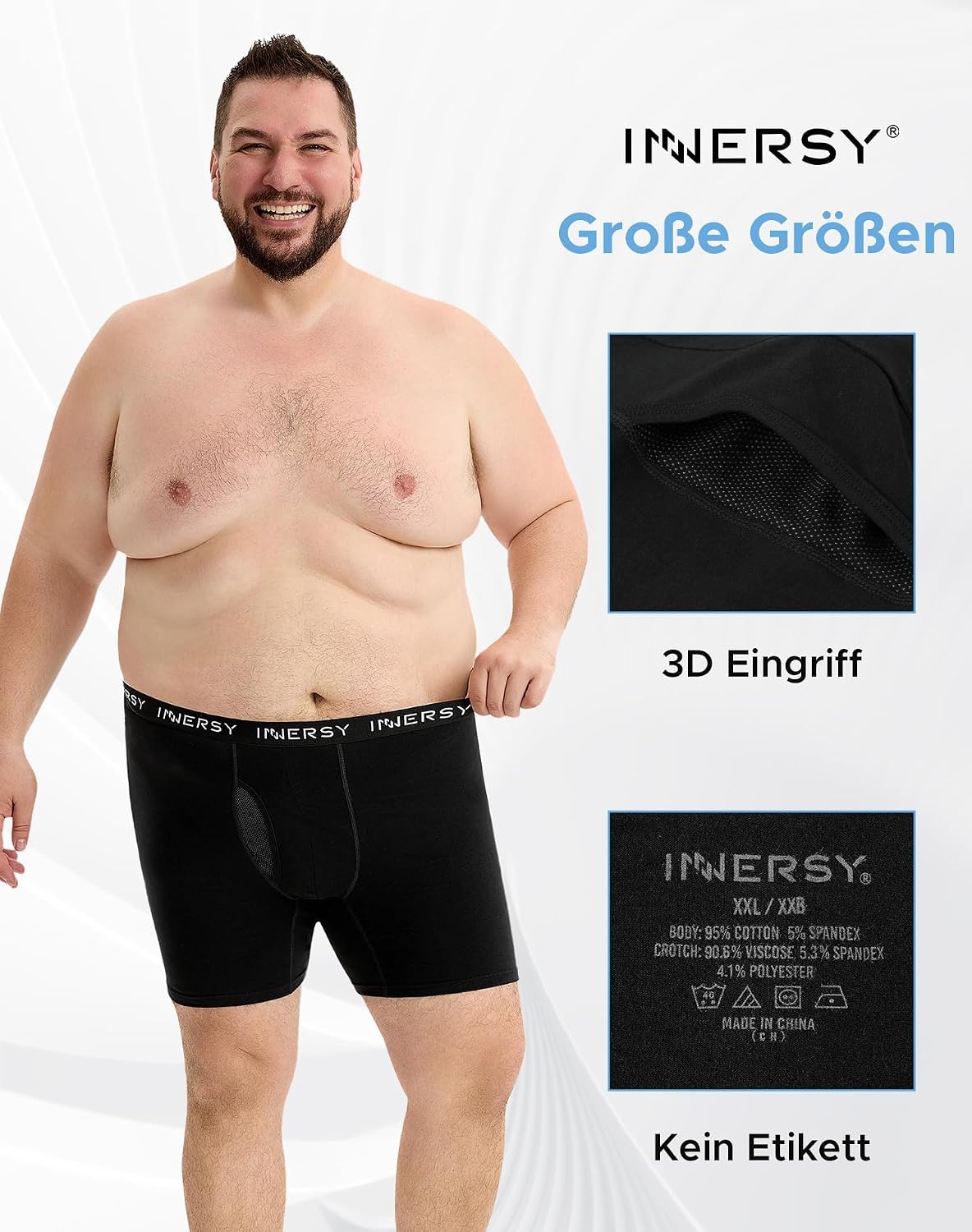 Thumbnail 2 de INNERSY Grandi misure boxer uomo 5 pezzi in cotone XXL-5XL